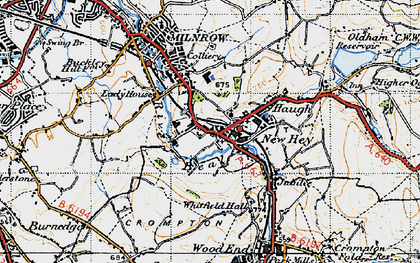 Old map of Newhey in 1947