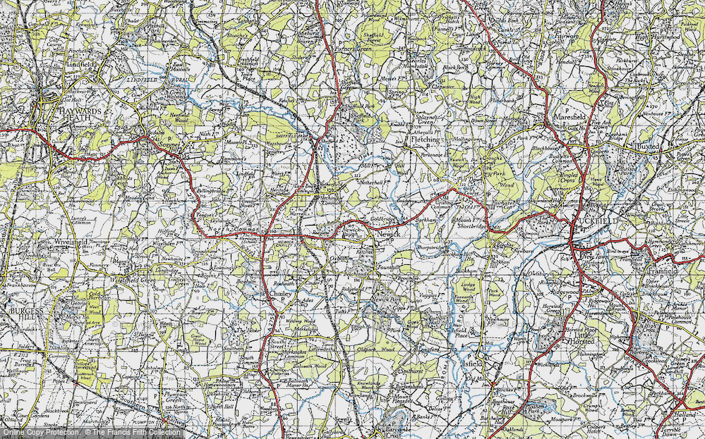 Old Map of Historic Map covering Beechland in 1940