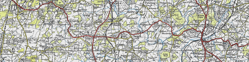 Old map of Newick in 1940