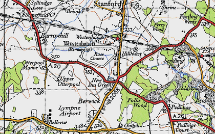 Old map of Westenhanger Castle in 1947