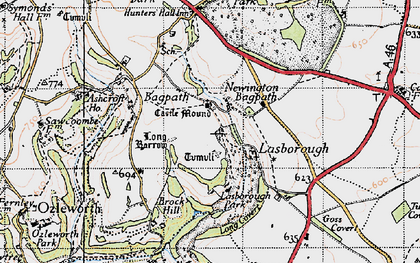 Old map of Newington Bagpath in 1946