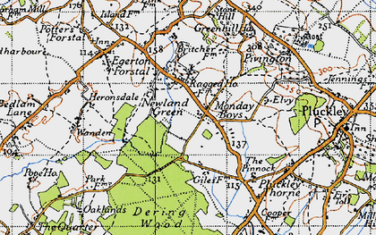 Old map of Newland Green in 1940