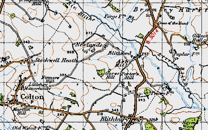 Old map of Bromley Hurst in 1946