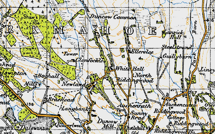 Old map of Annfield Moor in 1947