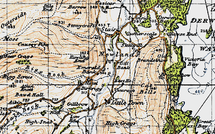 Old map of Newlands in 1947