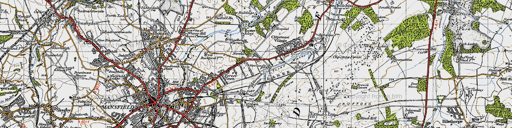 Old map of Badger Hill in 1947