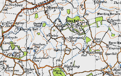 Old map of Newman's End in 1946