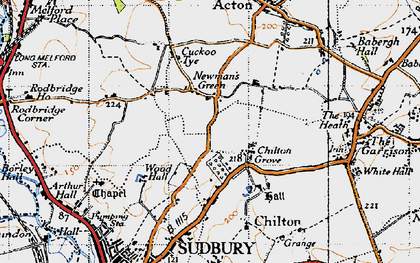 Old map of Newman's Green in 1946