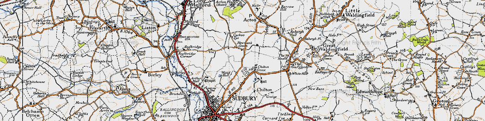 Old map of Newman's Green in 1946