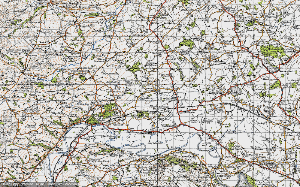 Old Map of Historic Map covering Pentre Coed in 1947