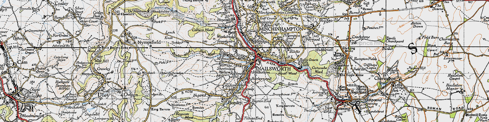 Old map of Newmarket in 1946