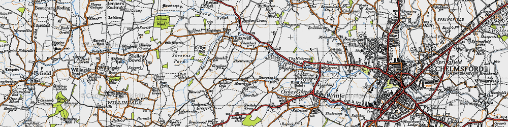 Old map of Newney Green in 1946