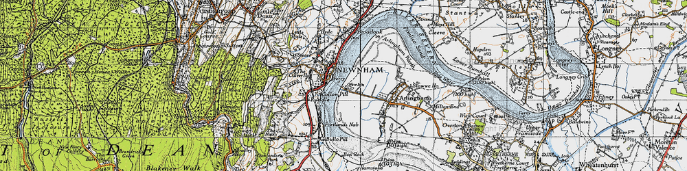 Old map of Newnham in 1946