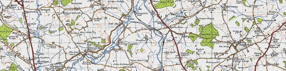 Old map of Newnham in 1947