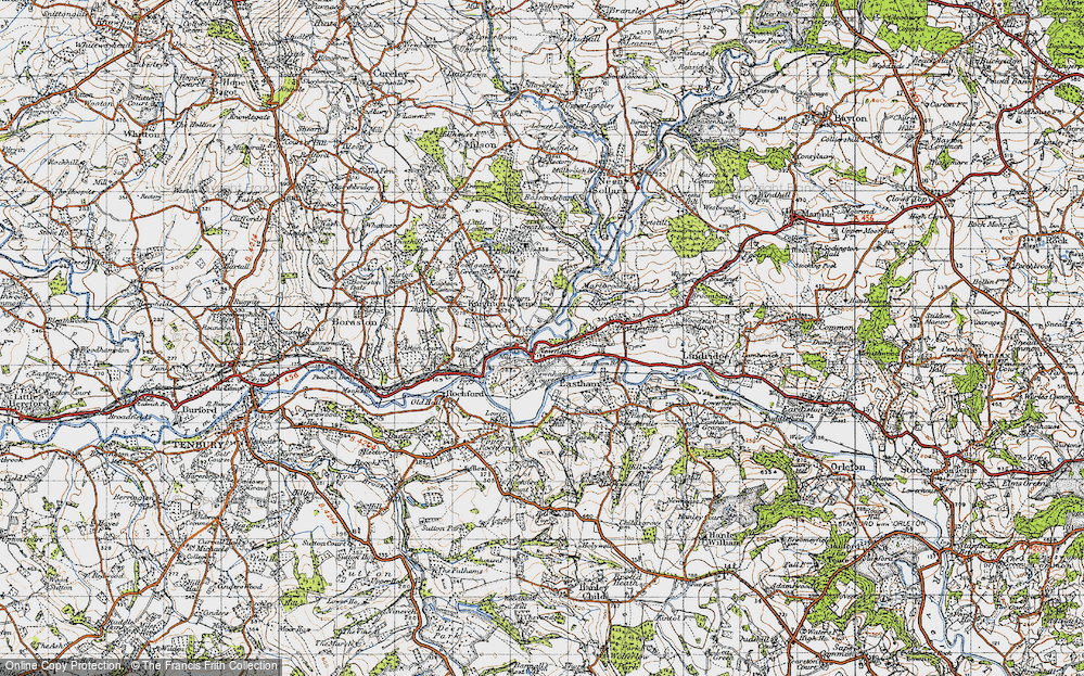 Old Map of Newnham Bridge, 1947 in 1947