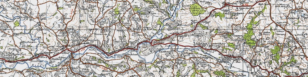 Old map of Newnham Bridge in 1947