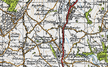 Old map of Newpool in 1947