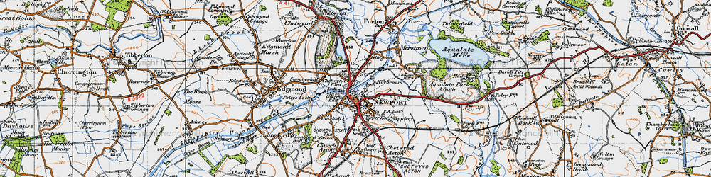 Old map of Newport in 1946
