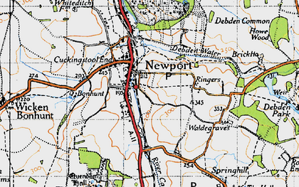 Old map of Bonhunt in 1946