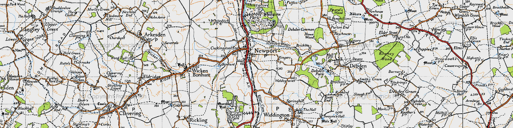 Old map of Bonhunt in 1946
