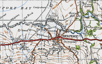 Old map of Afon Nyfer in 1947