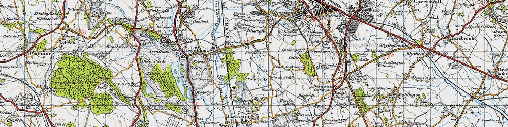 Old map of Newstead in 1946