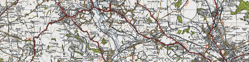 Old map of Newthorpe Common in 1946