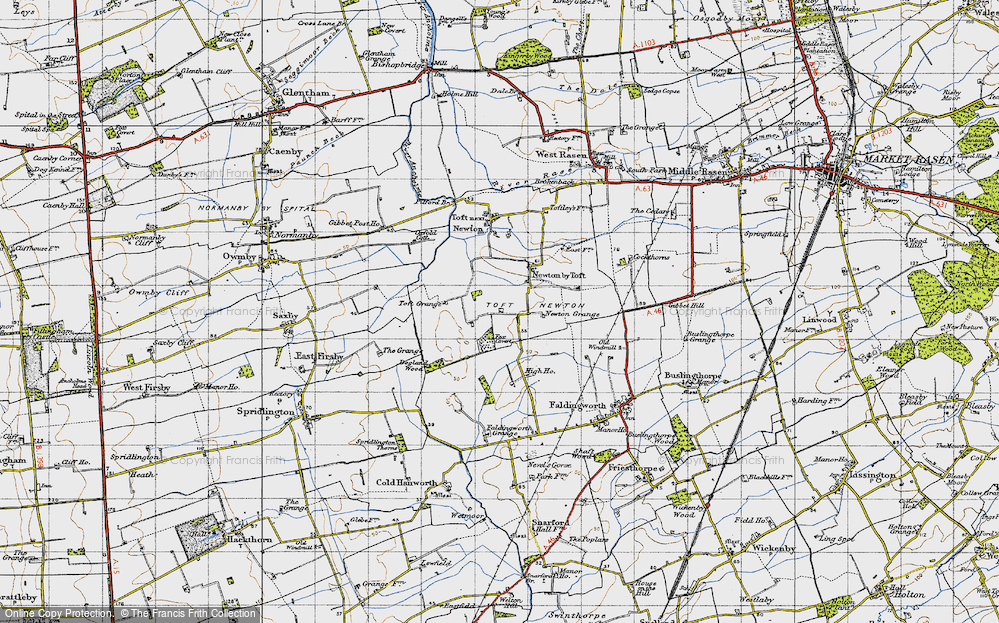 Old Map of Newtoft, 1947 in 1947