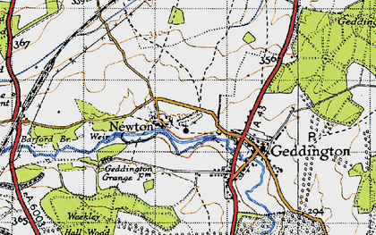 Old map of Newton in 1946