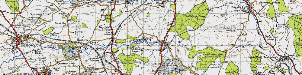 Old map of Newton in 1946