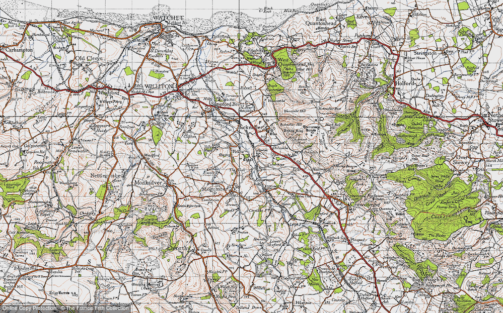 Old Map of Historic Map covering West Somerset Railway in 1946