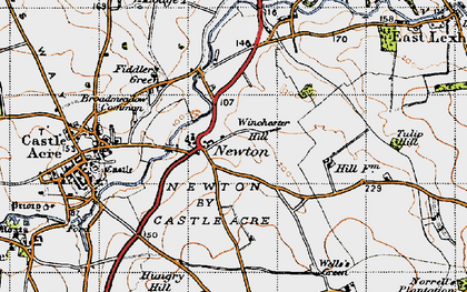 Old map of Broadmeadow Common in 1946