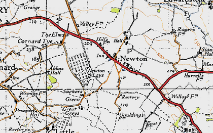Old map of Newton in 1946