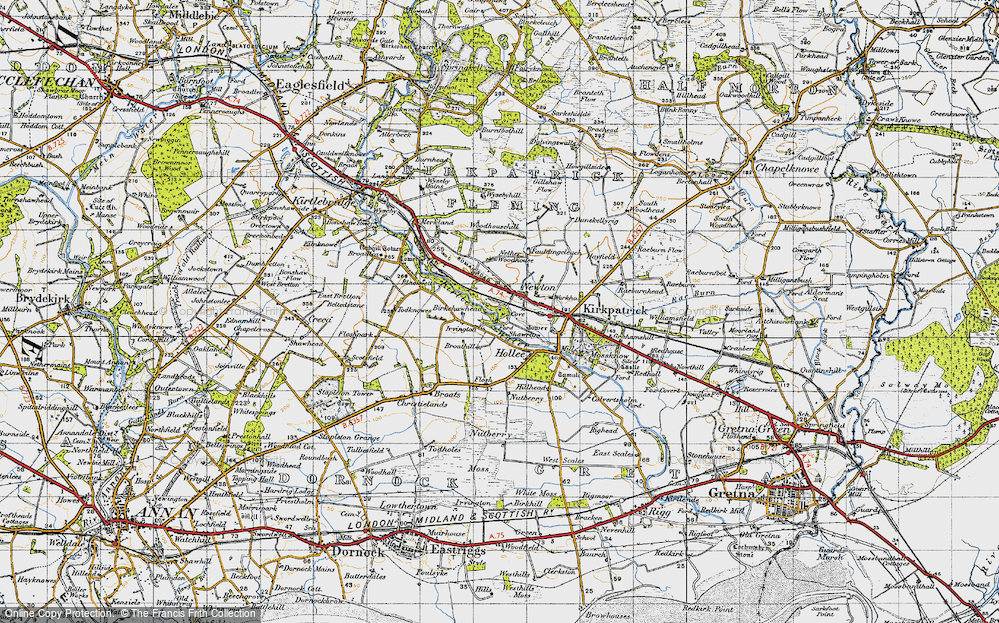 Old Map of Historic Map covering Woodhousehill in 1947