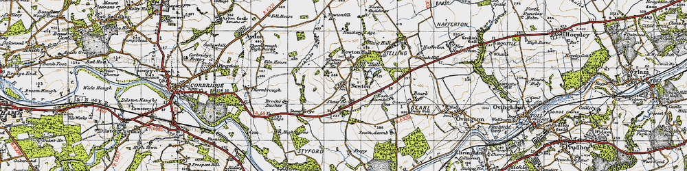 Old map of Brockhole Burn in 1947