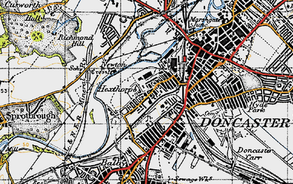 Old map of Newton in 1947