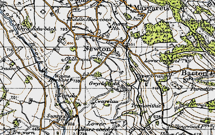 Old map of Newton in 1947
