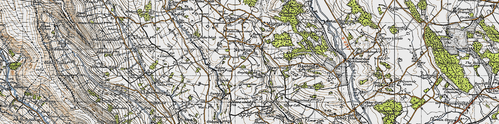 Old map of Newton in 1947