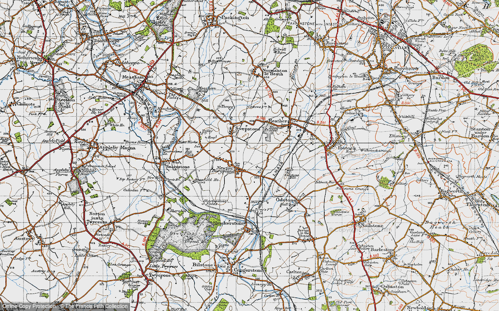 Old Map of Newton Burgoland, 1946 in 1946
