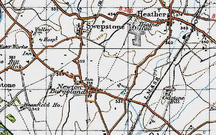 Old map of Newton Burgoland in 1946