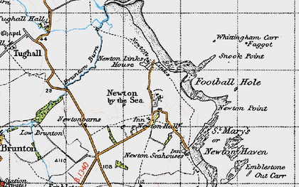 Old map of Newton-by-the-Sea in 1947