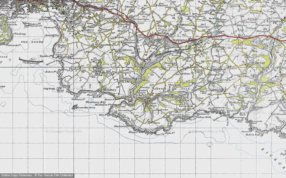 Old Map of Historic Map covering Steer Point in 1946