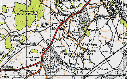 Old map of Newton Green in 1946
