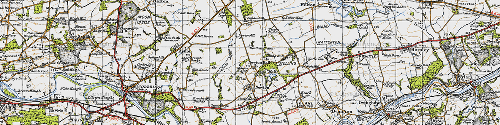 Old map of Newton Hall in 1947