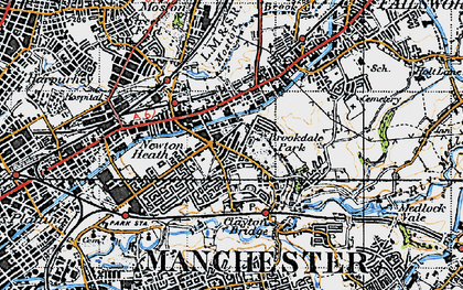 Old map of Newton Heath in 1947