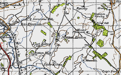 Old map of Newton Ketton in 1947