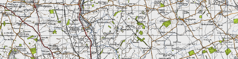 Old map of Newton Ketton in 1947