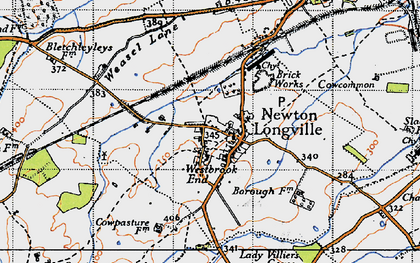 Old map of Newton Longville in 1946