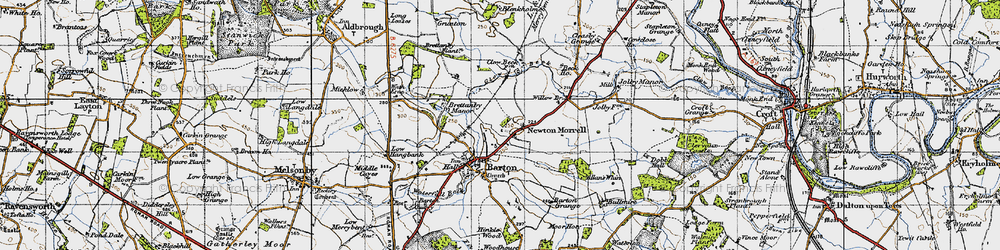 Old map of Newton Morrell in 1947