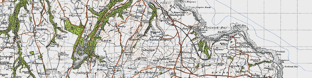 Old map of Borrowby Dale in 1947